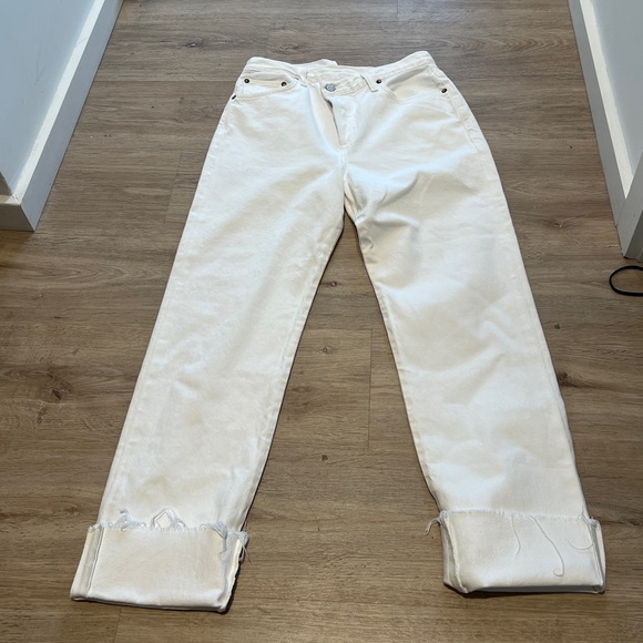 EUC Agolde criss cross straight jeans in white, SZ 27 - Picture 3 of 9